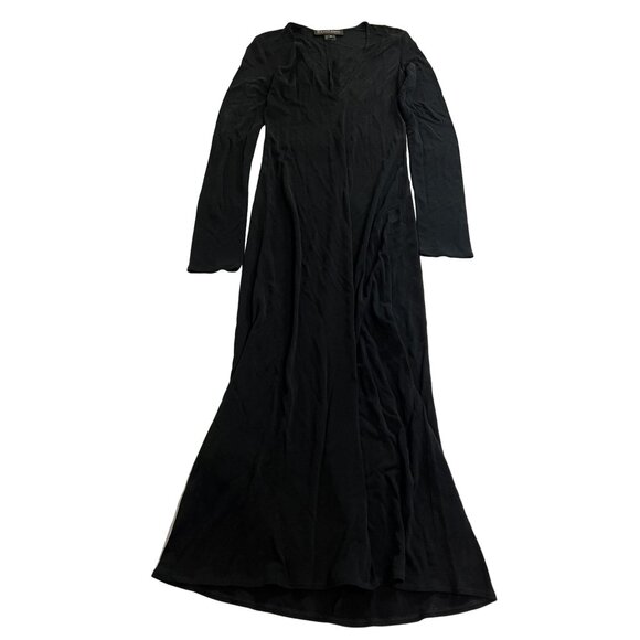 Ralph Lauren Collection Classics V-Neck Long Sleeve Maxi Dress in Black